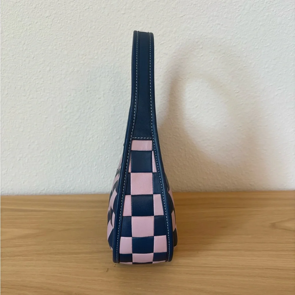 Coachtopia Ergo Handbag In Upcrafted Checkerboard Leather Deep Blue/Ice Purple - Picture 4 of 11